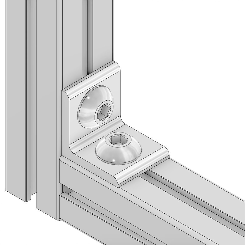 40-510-1 MODULAR SOLUTIONS ANGLE BRACKET<br>45MM TALL X 45MM WIDE W/ HARDWARE